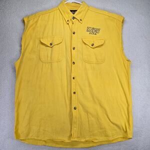 Vance Biker Wear Button Up Shirt Mens 2XL Sturgis Cotton 2014 Cut Off Skull